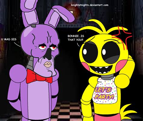 Toy Chica Meet Handsome Bonnie by KnightAtNights on DeviantArt