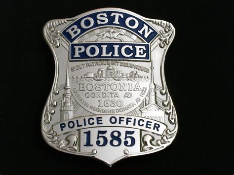 Boston Police Officer Badge Solid Copper Replica Movie Props With Numb ...