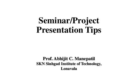 Seminar and Project presentation tips