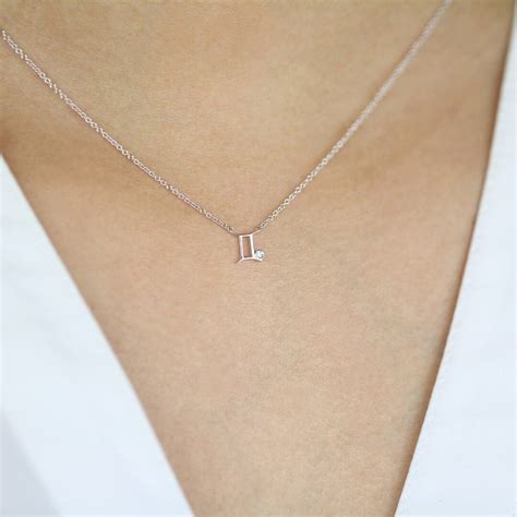 Gemini Zodiac Sign Diamond Necklace, Gemini Necklace, Gemini Pendant ...