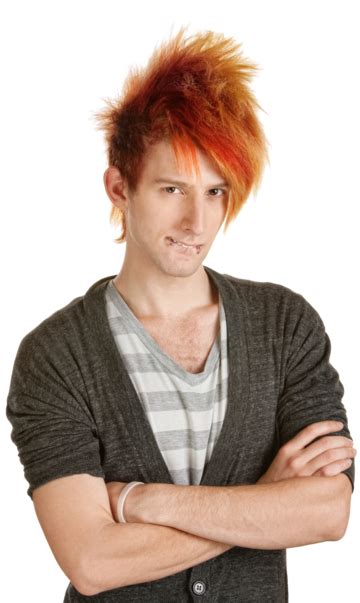 Man In Orange Hair Biting His Lips European, Skinny, Isolated, Mohawk PNG Transparent Image and ...