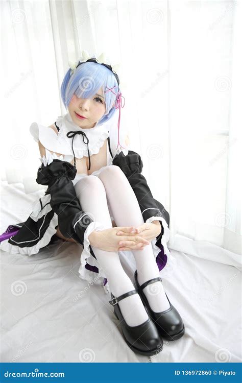 Japan Anime Cosplay Girl in White Tone Stock Photo - Image of cute, lovely: 136972860