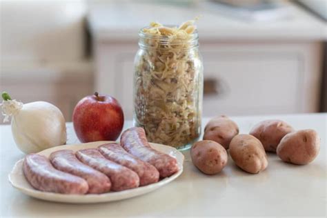 Sausage and Sauerkraut Skillet Recipe with Potatoes - Farmhouse on Boone