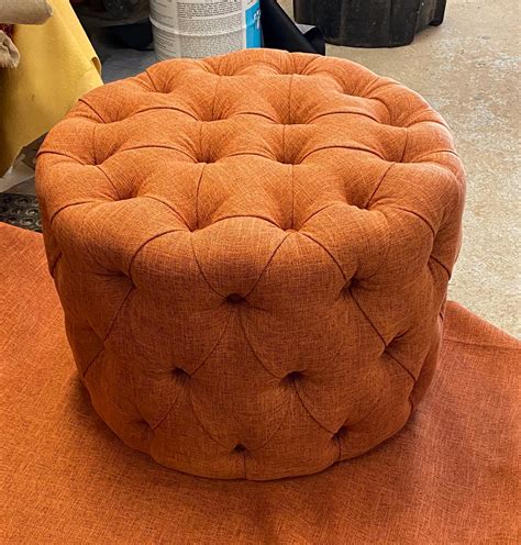 Round Tufted Ottoman Upholstered Ottoman Coffee Table Tufted | Etsy