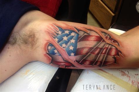 terynlanceart:america-american-flag-tattoo-skin-tears