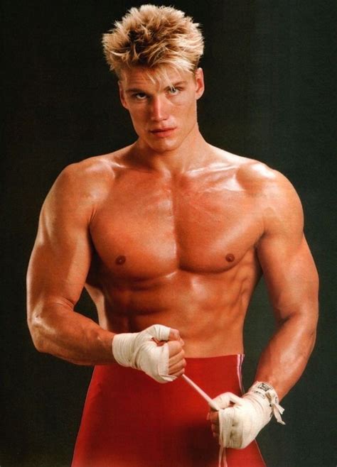 Dolph Lundgren poses for a Rocky IV promo image as Ivan Drago. Michael Dean Johnson, Stallone ...