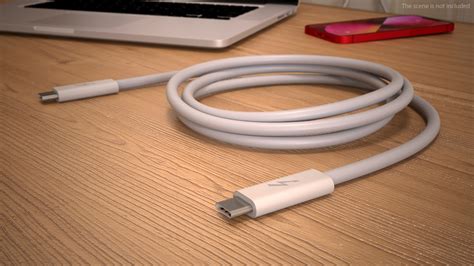 3D Model Apple Thunderbolt 4 Pro Cable White - TurboSquid 1912695