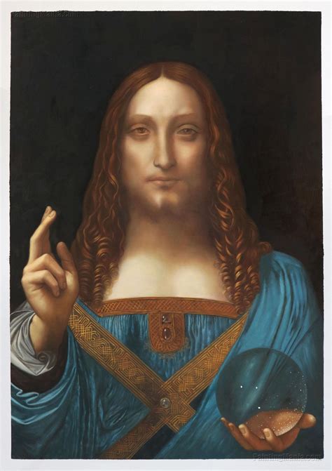 Salvator Mundi Leonardo Da Vinci Hand-painted Oil Painting Reproduction,portrait of Christ by ...
