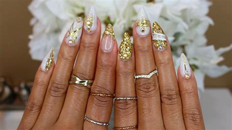 Gold Acrylic Nails