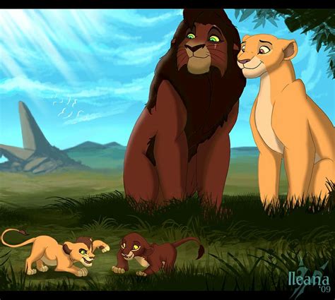 Kovu and Kiara with cubs | Lion king pictures, Lion king art, Lion king ...