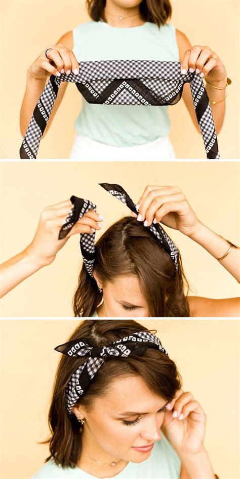 6 DIY Ways to Style a Bandana for Summer | Scarf hairstyles, Headband hairstyles, Bandana hairstyles