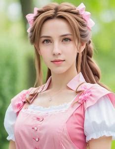 Aerith Gainsborough Outfit Costume. Face Swap. Insert Your Face ID:1081611