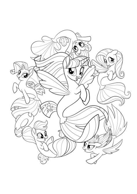 Sea Ponies in Seaquestria coloring pages, My little pony movie coloring pages - Colorings.cc