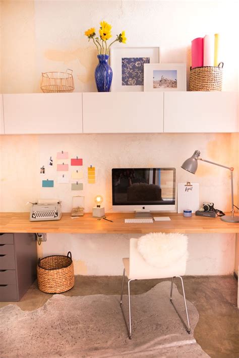 Built In Wall Desk on a Budget | Ikea butcher block, Butcher block desk ...