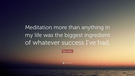 Ray Dalio Quote: “Meditation more than anything in my life was the ...