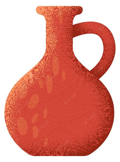 Premium Vector | Ceramic jug icon ancient textured clay pottery