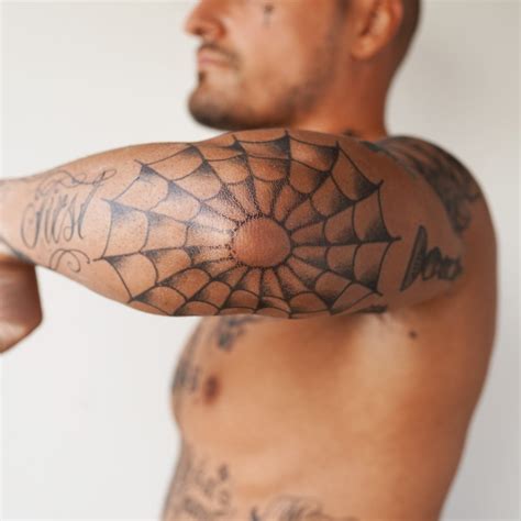 Spider's Web Temporary Tattoo / Elbow Web Tattoo / Prison Tattoo / Web ...