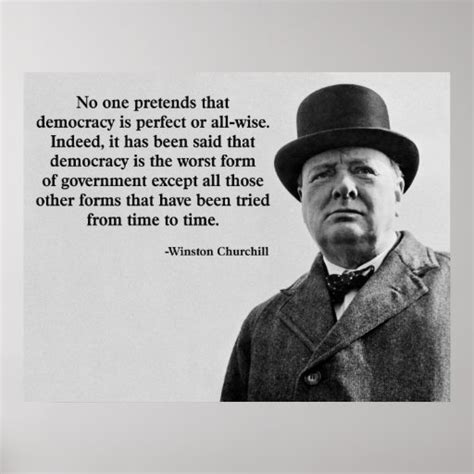 Winston Churchill Democracy Quote Poster | Zazzle