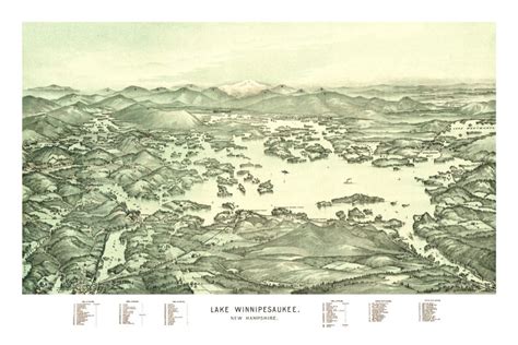 Beautifully detailed map of Lake Winnipesaukee from 1903 - KNOWOL