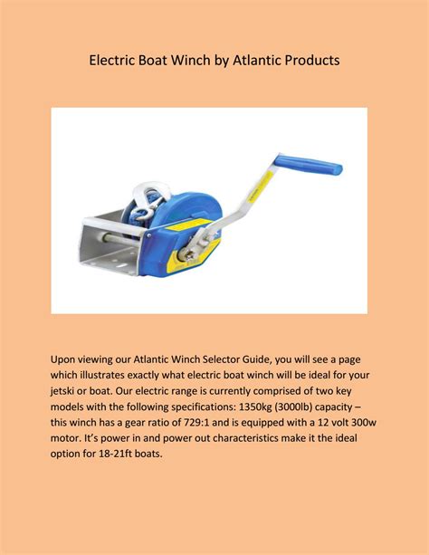 Electric Boat Winch by Atlantic Products by atlantic products - Issuu