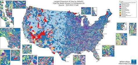 Largest Proportion of Jobs by Industry Type - Vivid Maps