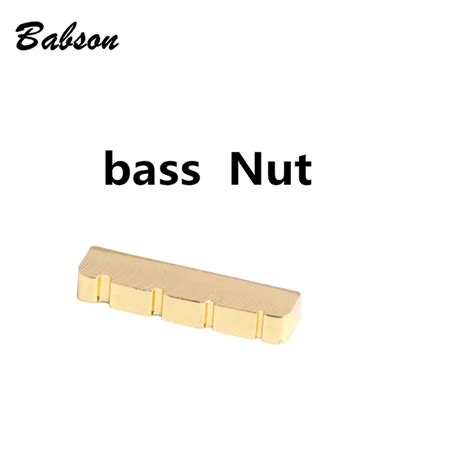 Solid Brass Metal Electric Guitar Nut Bass Nut For ST Tele LP Guitars 4 string bass Guitar Parts ...