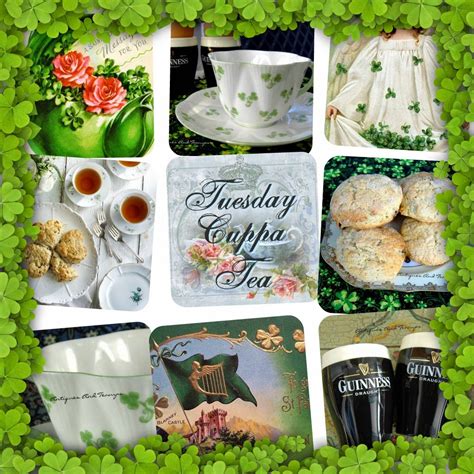 Antiques And Teacups: Tuesday Cuppa Tea, St Patrick's Day, Aynsley and Shelley Shamrock Teacups ...