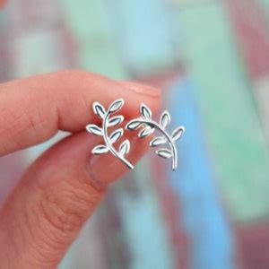 925 Sterling Silver Leaf Stud Earrings, Leaf Earrings, Leaf Studs, Leaf Jewelry, Small Leaf ...