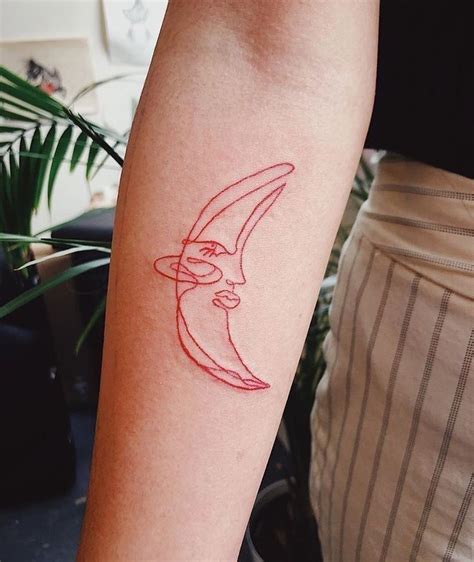 red moon arm tattoo | Red ink tattoos, Mini tattoos, Red tattoos