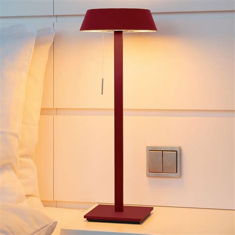OLIGO Glance LED table lamp matt red | Lights.co.uk