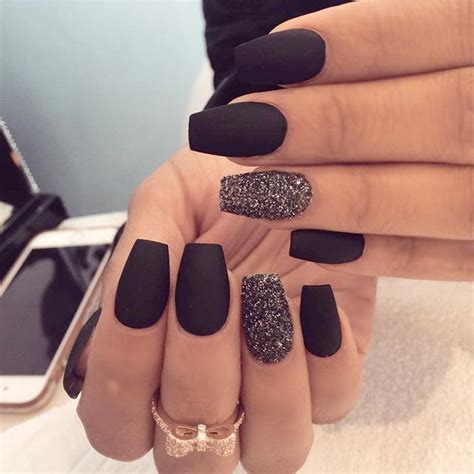 27 Matte Black Nails That Will Make You Thrilled | Matte nails design, Gel nails, Matte nails