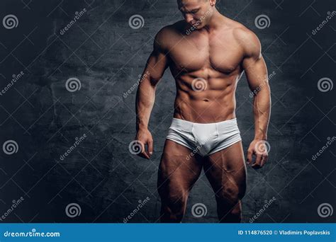 Athletic Male Body in White Panties. Stock Photo - Image of macho, ethnicity: 114876520