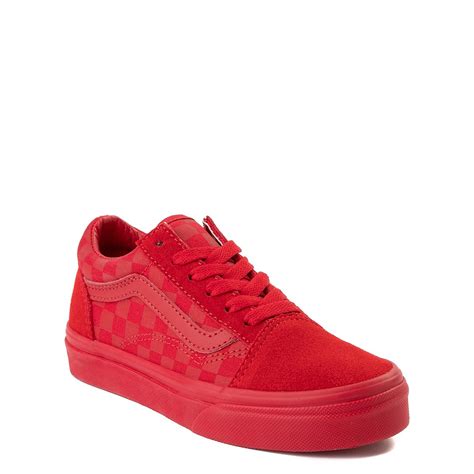 Vans Old Skool Tonal Checkerboard Skate Shoe - Little Kid - Racing Red | Journeys Kidz