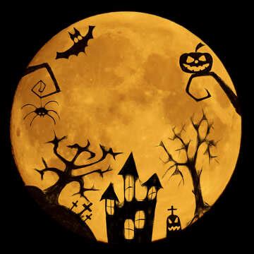 Halloween clipart with moon Download free picture №20083