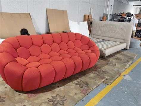 Luxury Living Room Furniture 3 Seater Fabric Velvet Roche Bobois Bubble ...
