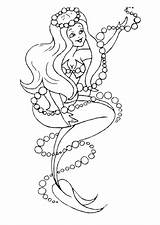 Coloriage sirene Coloriages  Barbie coloring Pages Mermaid sketch template