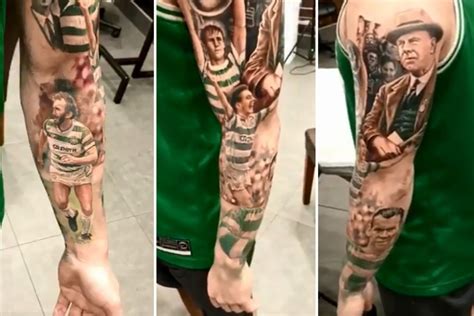 Celtic superfan shares incredible tattoo sleeve made up of club legends