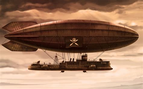 steampunk_zeppelin_by_kimagu-d7p3bjh | Barcos piratas, Futurismo, Barcos