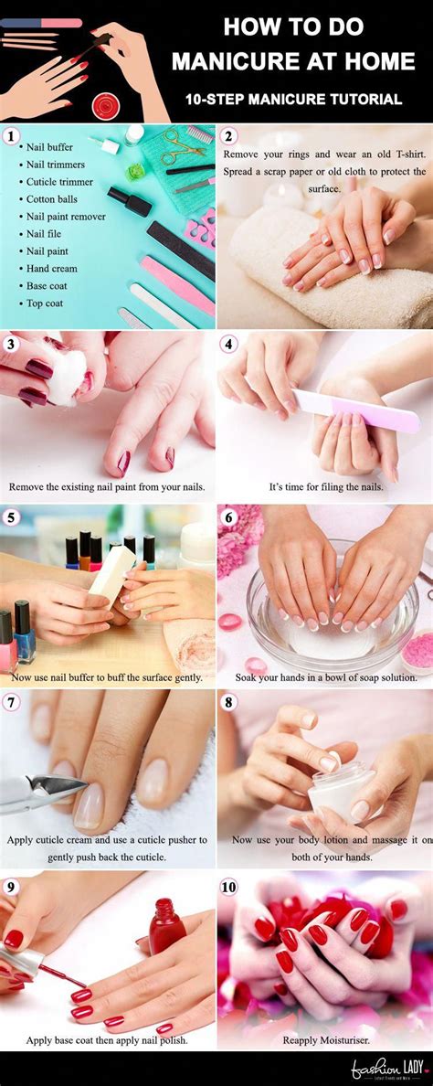 How To Do Manicure At Home 10-Step Manicure Tutorial #naildiy | How to ...