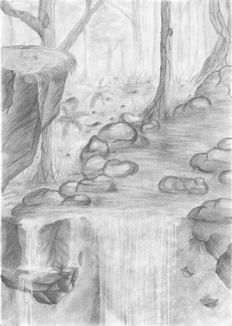 5abb7562122d6f7d622e9fe0e69fe533.jpg 1,024×1,439 pixels | Landscape pencil drawings, Waterfall ...