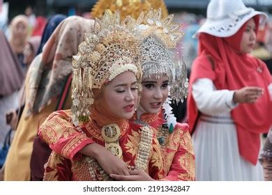 Citizen Wearing Minahasa Traditional Clothes Cultural Stock Photo ...