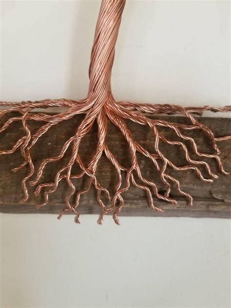 Copper wire tree. Wire art. Metal Art. Wall decor. Copper wire sculpture. Barn wood frame | Wire ...