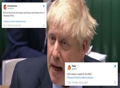 Boris Johnson: Twitter users list favourite reasons not to trust the PM ...