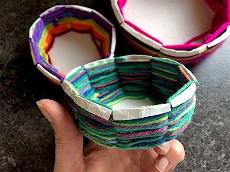 Paper Plate Weaving - Colourful Bowls - Happy Hooligans