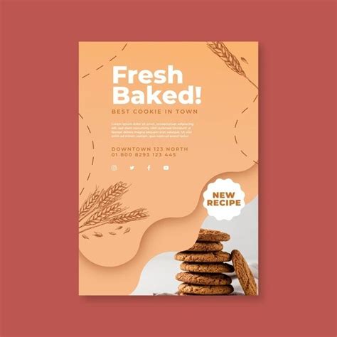 Free Vector | Baked cookies poster template with photo | Food graphic ...