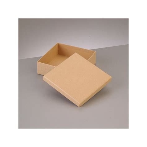 Flat square storage box with cardboard cover, 12.5 x 12.5 x Height. 4cm