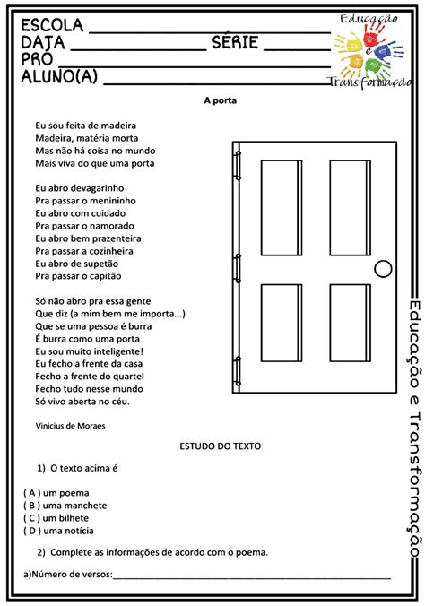 Blog Educação e Transformação: 👍Poema: A porta - Vinícius de Moraes