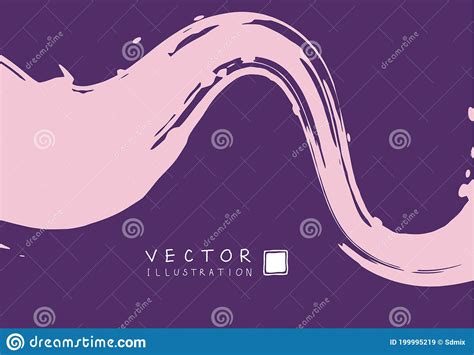 Abstract Ink Background. Chinese Calligraphy Art Style, Coral Paint Stroke Texture on Purple ...