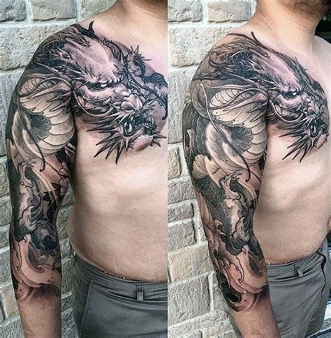 30 Dragon Half Sleeve Tattoos For Men - Fire-Spewing Design Ideas ...