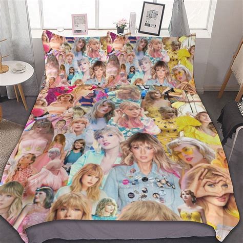 Taylor Swift 3 Pieces Bedding Sets Soft Comforter Sets Decor Bedroom Gifts With 1 Duvet Cover 2 ...